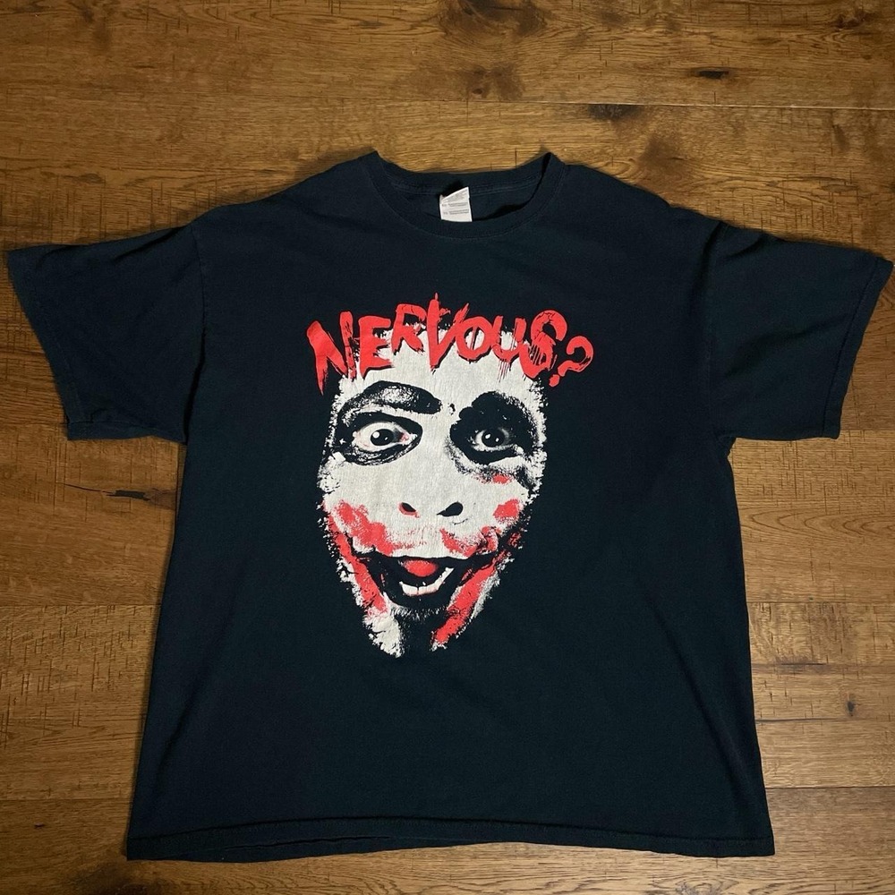 Impact Wrestling Sting Joker Tee Mens XL Black Punk Goth Nervous Graphic T-Shirt